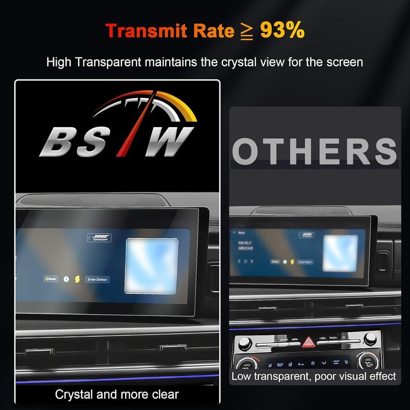 BSTW (8PCS) for 2025 Hyundai Santa Fe Screen Protector for 2024 2025 Santa Fe 12.3" Main Infotainment & Fingerprint Recognition & HVAC Screen Display Soft Nano Protective Film - Image 4